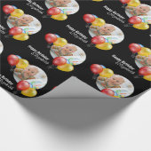 Black Custom Birthday Balloon Geschenkpapier (Ecke)