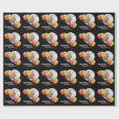 Black Custom Birthday Balloon Geschenkpapier (Flach)