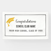 Black Custom Club Graduation Banner (Horizontal)