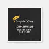 Black Custom Club Graduation Party Serviette (Vorderseite)