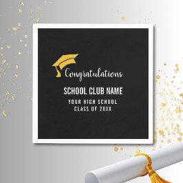 Black Custom Club Graduation Party Serviette