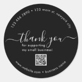 Black Custom danke Ihnen Aufkleber mit QR-Code (Vorderseite)
