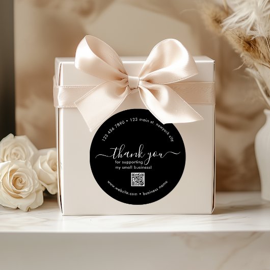 Black Custom danke Ihnen Aufkleber mit QR-Code