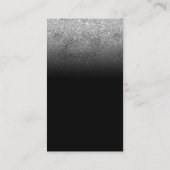 Black Custom Foto Gray Glitz Silver Vielen Dank Begleitkarte (Rückseite)