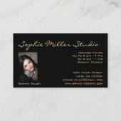 Black Custom Foto oder Logo Gold Glitzer Kosmetik Visitenkarte (Rückseite)