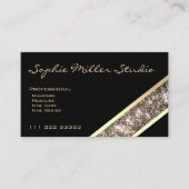 Black Custom Foto oder Logo Gold Glitzer Kosmetik Visitenkarte (Vorderseite)