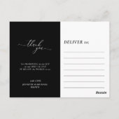 Black Custom Foto Vielen Dank Postkarte (Rückseite)