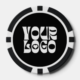 Black Custom Logo QR Code Promotional Business Pokerchips
