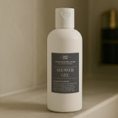 Black Custom Monogram Guest Room Duschgel Labels Lebensmitteletikett