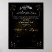 Black Custom Nikkah Muslim Heiratzeugnis Poster (Vorne)