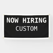 Black Custom Now Hiring-Banner Banner (Horizontal)