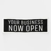Black Custom Now Open Banner (Horizontal)