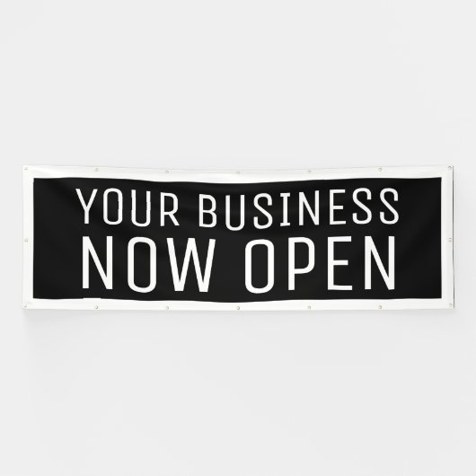 Black Custom Now Open Banner (Horizontal)