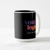 Black Custom Promo Business Logo Mug Zweifarbige Tasse (VorderseiteRechts)