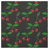 Black Customizable Classic Cherry Fruit and Leaf Stoff (Muster)