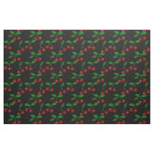 Black Customizable Classic Cherry Fruit and Leaf Stoff (Fat Quarter (45,7 x 55,9 cm))