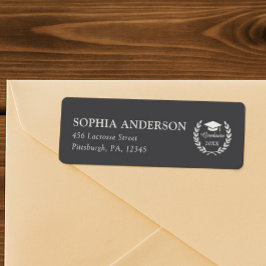 Black Customizable Laurel Wreath Rücksendeadresse