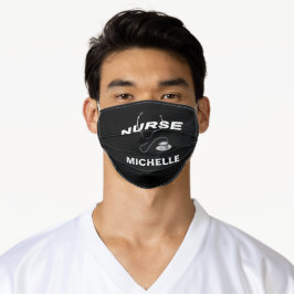BLACK Customizable Name Nurse Mund-Nasen-Maske Aus Stoff