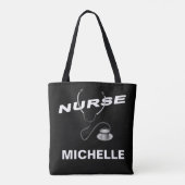 BLACK Customizable Name Nurse Tasche (Rückseite)