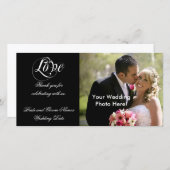 Black Customizable Wedding danke Ihnen Foto Cards (Vorne/Hinten)