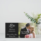 Black Customizable Wedding danke Ihnen Foto Cards (Stehend Vorderseite)