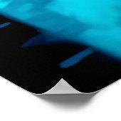 Black Cyberpunk Cat In Neon Rainy City Poster (Ecke)