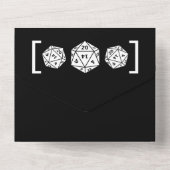 Black D20 Dice Gamer - Alles in einer Hochzeit All In One Einladung (Rückseite)