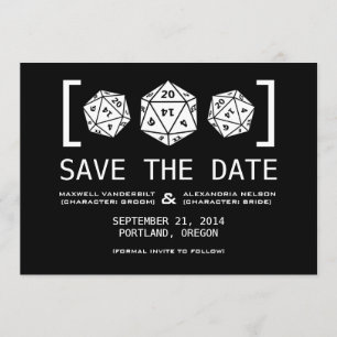 Black D20 Dice Gamer lädt Save the Date ein
