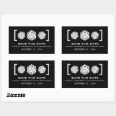 Black D20 Dice Gamer Save the Date Stickers (Blatt)