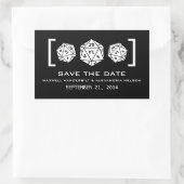 Black D20 Dice Gamer Save the Date Stickers (Tasche)