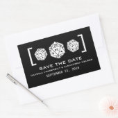 Black D20 Dice Gamer Save the Date Stickers (Umschlag)