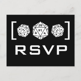 Black D20 Dice Gamer UAWG Postcard Einladungspostkarte