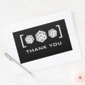 Black D20 Dice Gamer Vielen Dank für Ihre Aufklebe Rechteckiger Aufkleber (Umschlag)