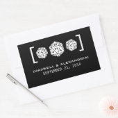 Black D20 Dice Gamer Wedding Stickers (Umschlag)