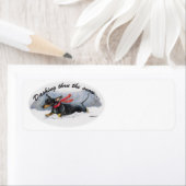 Black Dackel Hund Art Rücksendeadressen-Aufkleber (Insitu)