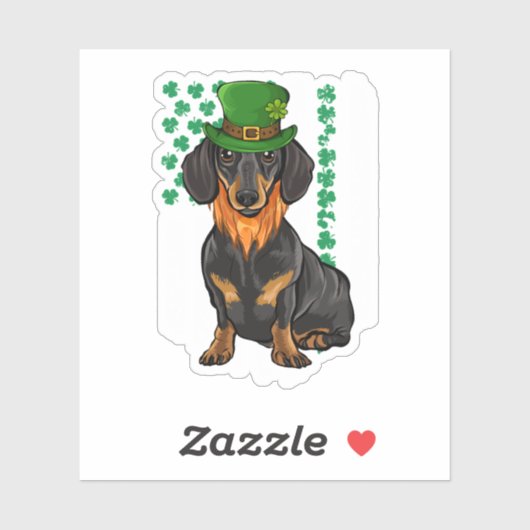 Black Dackel St Patricks Day Irish American Fla Aufkleber (Blatt)