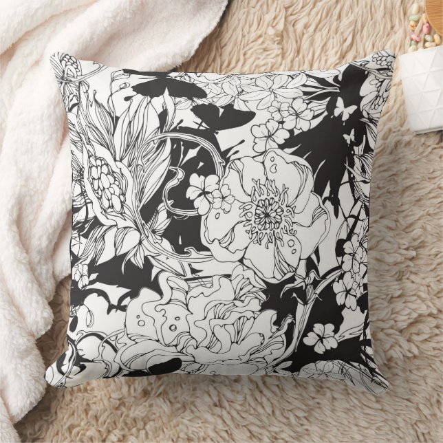 BLACK DAHLIA PILLOW KISSEN (Decke)