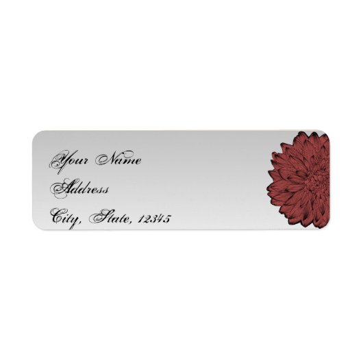 Black Dahlia Posh Wedding Label (Vorne)