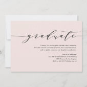 Black Dainty Script Drei-Foto-Abschluss Einladung (Rückseite)