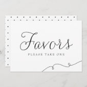 Black Dainty Script-Gastgeschenke Hochzeiten Signi Einladung (Vorne/Hinten)