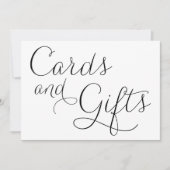Black Dainty Script Hochzeitskarten und Geschenkze Einladung (Vorderseite)