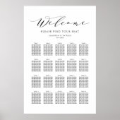Black Dainty Script Seating Chart Poster (Vorne)