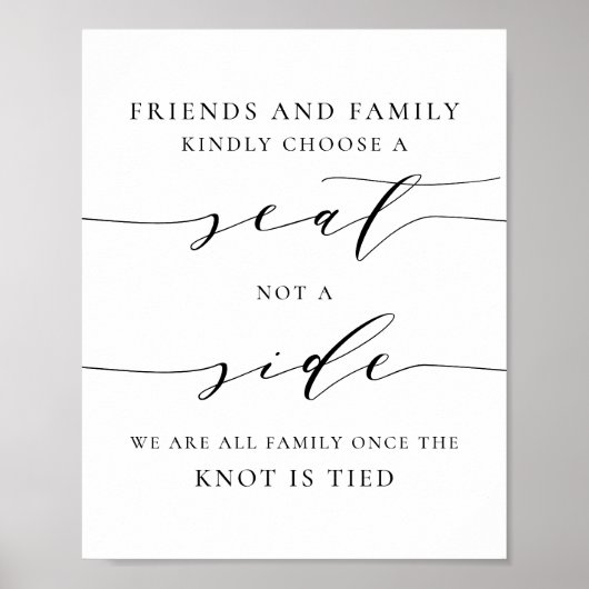 Black Dainty Script Wählen Sie einen Platz nicht e Poster (Vorne)