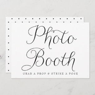 Black Dainty Script Wedding Foto Booth Sign Einladung