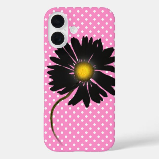 Black Daisy auf Polka Dots Case-Mate iPhone Hülle (Rückseite)