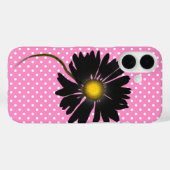 Black Daisy auf Polka Dots Case-Mate iPhone Hülle (Rückseite (Horizontal))