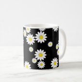 Black Daisy Coffee Tasse (VorderseiteRechts)