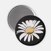 Black Daisy Floral Magnet (Vorderseite/Rückseite)