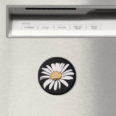 Black Daisy Floral Magnet (In Situ (Geschirrspüler))