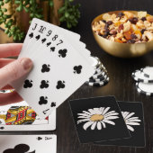 Black Daisy Floral Playing Cards Spielkarten (In Situ)
